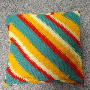 Colorful Striped Knit Throw